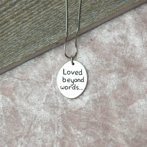 Sterling silver personalised message charm