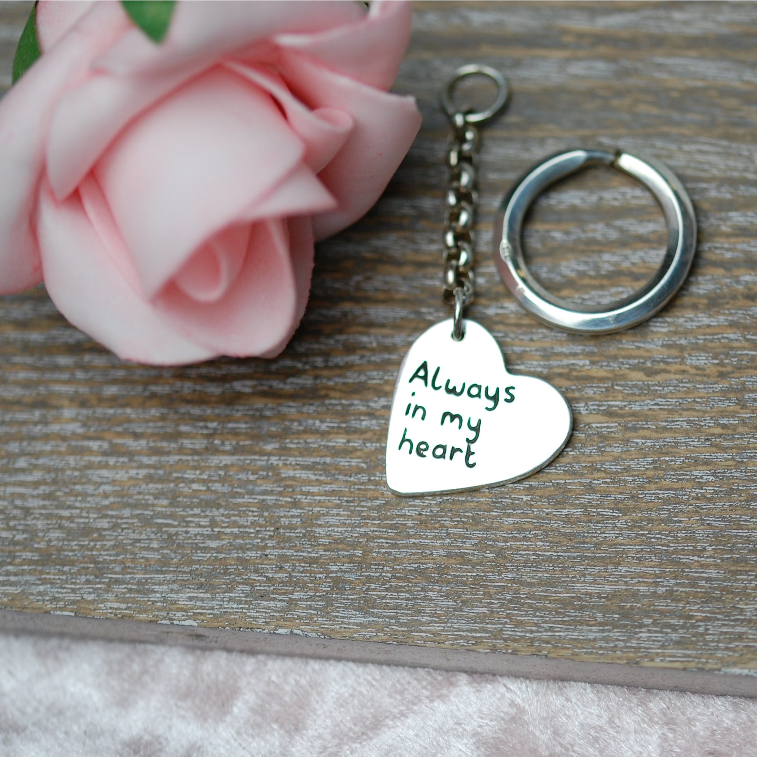 Sterling silver personalised message keyring