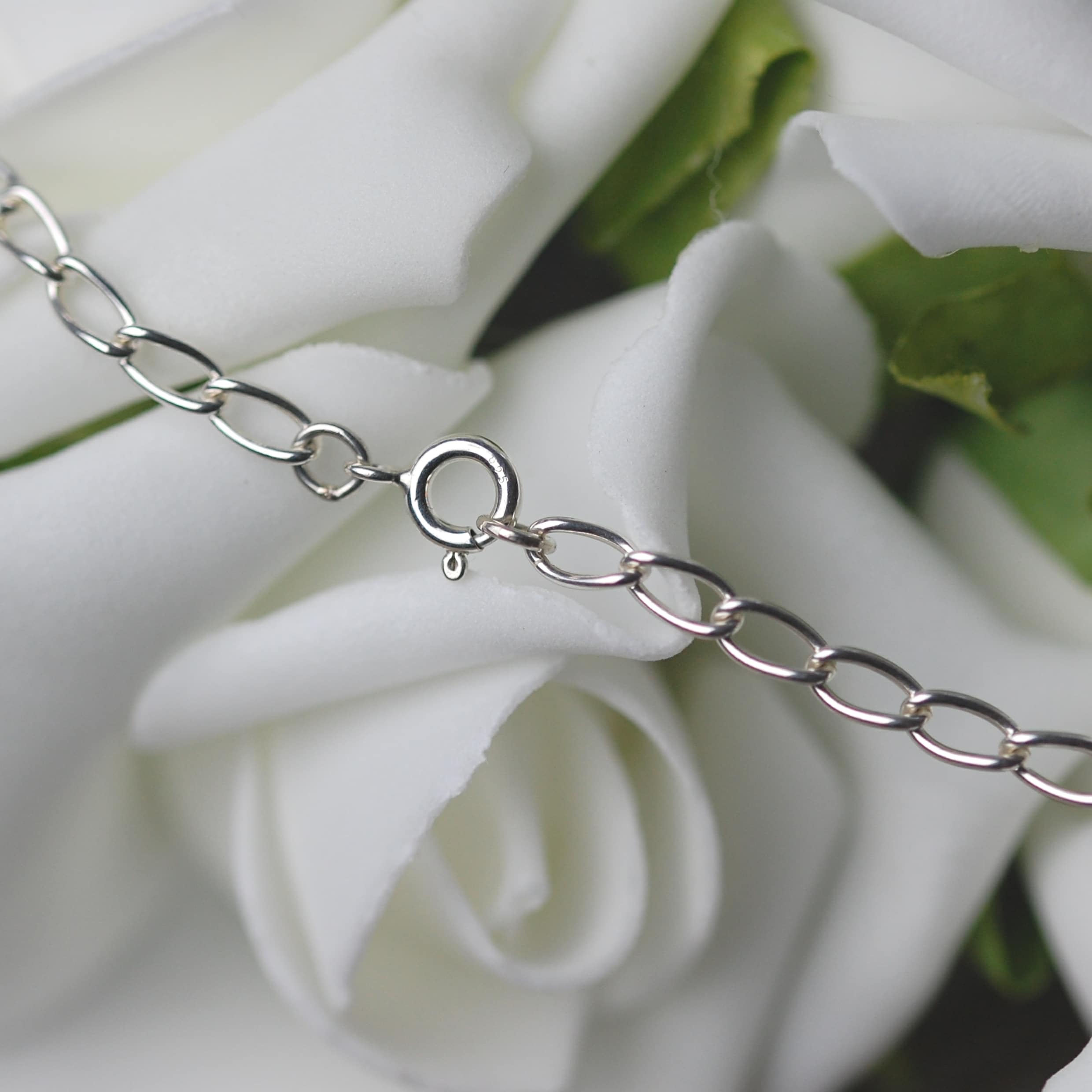 Sterling silver large link curb chain