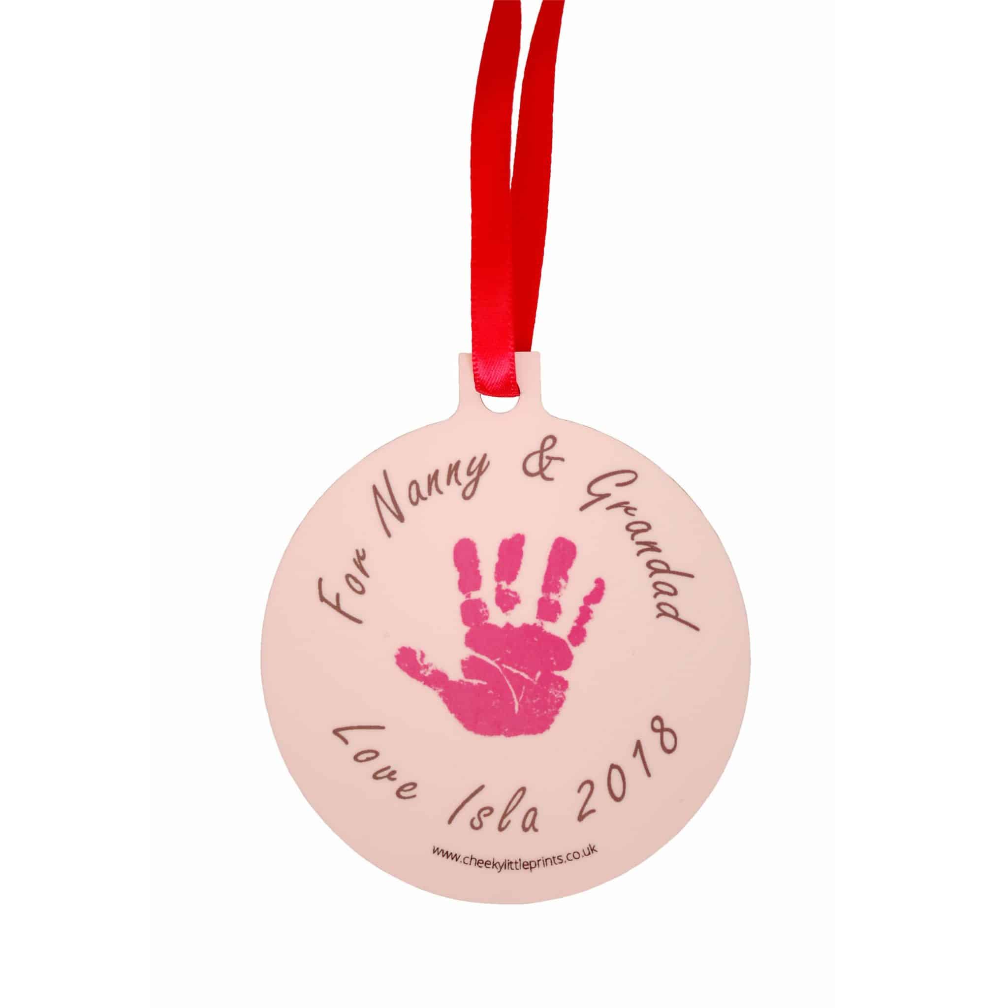 Personalised Christmas decoration with your child's hand/footprint