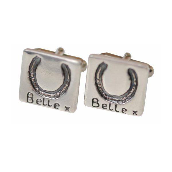 Sterling silver cufflinks with your horse's horse shoe