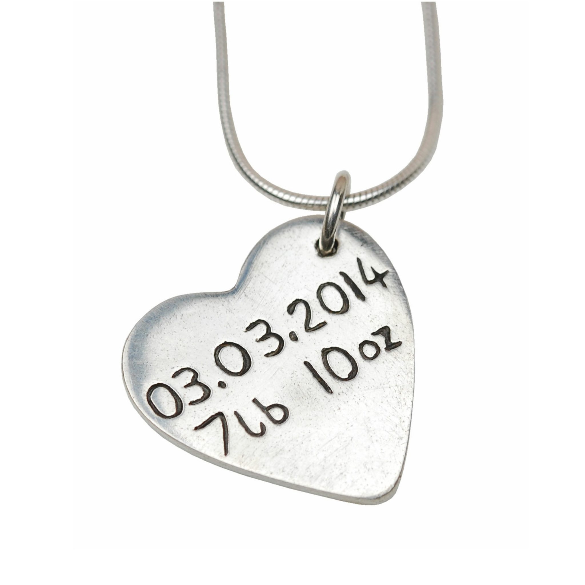 Inscription on the back of hand and footprint charm