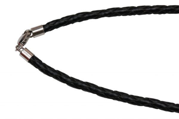 3mm braided black leather cord