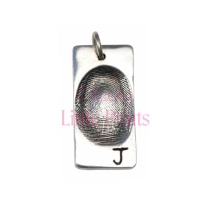 Silver rectangle charm with your loved one's fingerprint