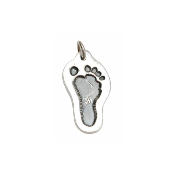 Silver cut out charm with your little one's footprint