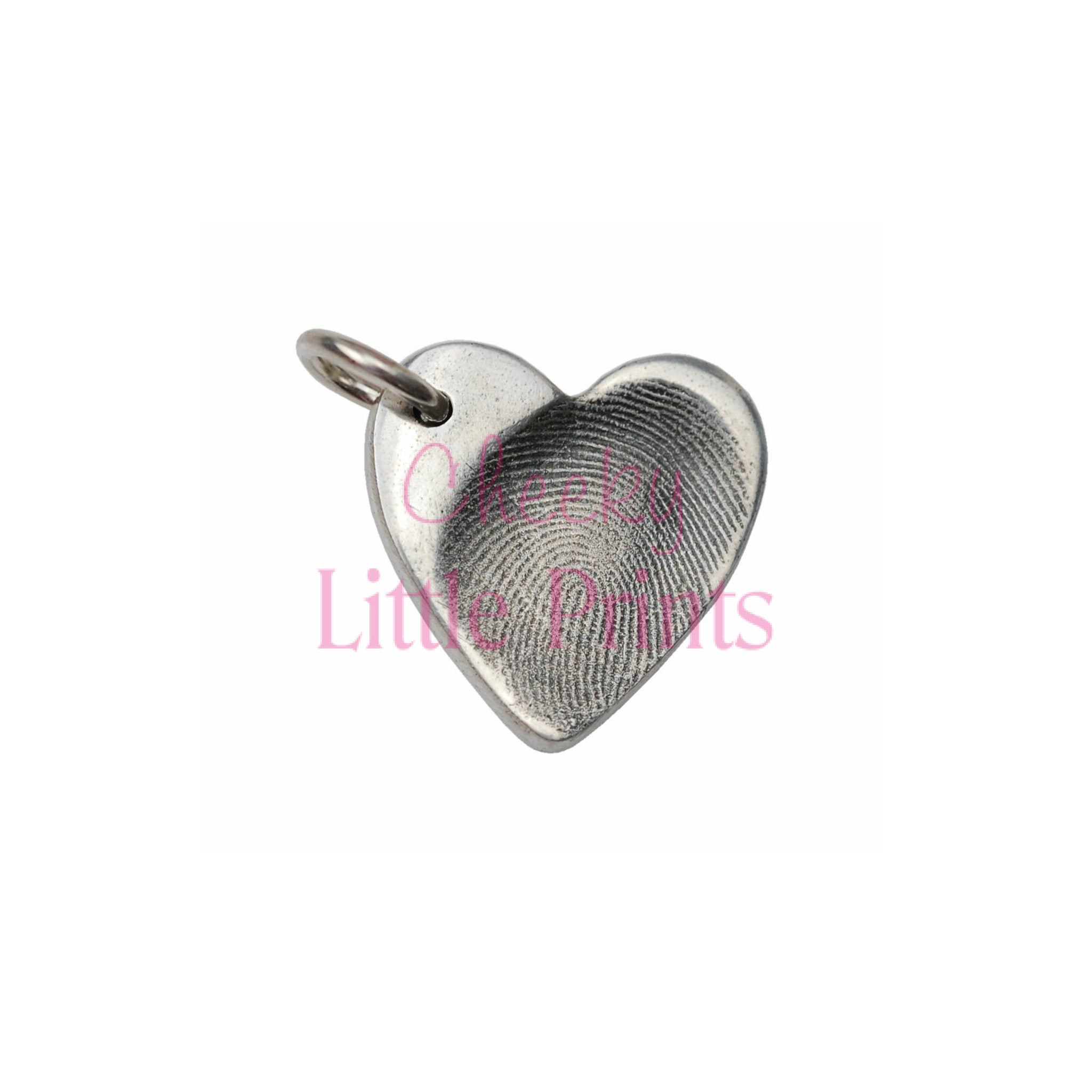 Small silver heart with fingerprint