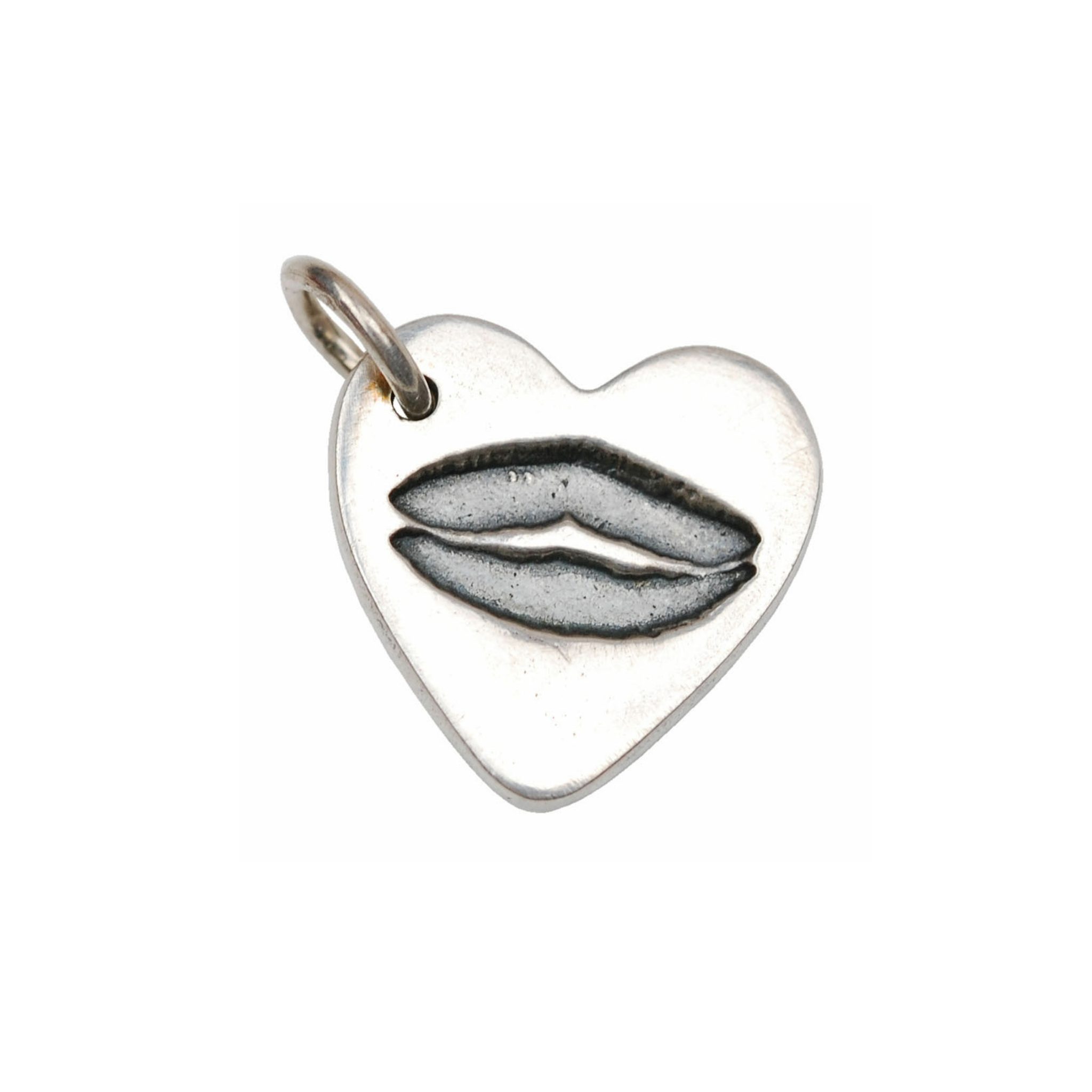 Small silver charm with your loved one's kiss imprint