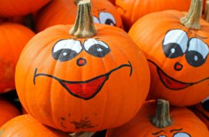 Happy, smiley pumpkins!