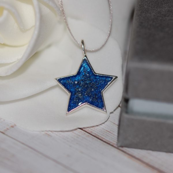 Sterling silver star pet cremation ashes Christmas decoration